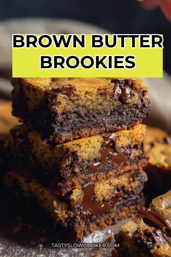Delicious brown butter brookies with a crispy edge and chewy center