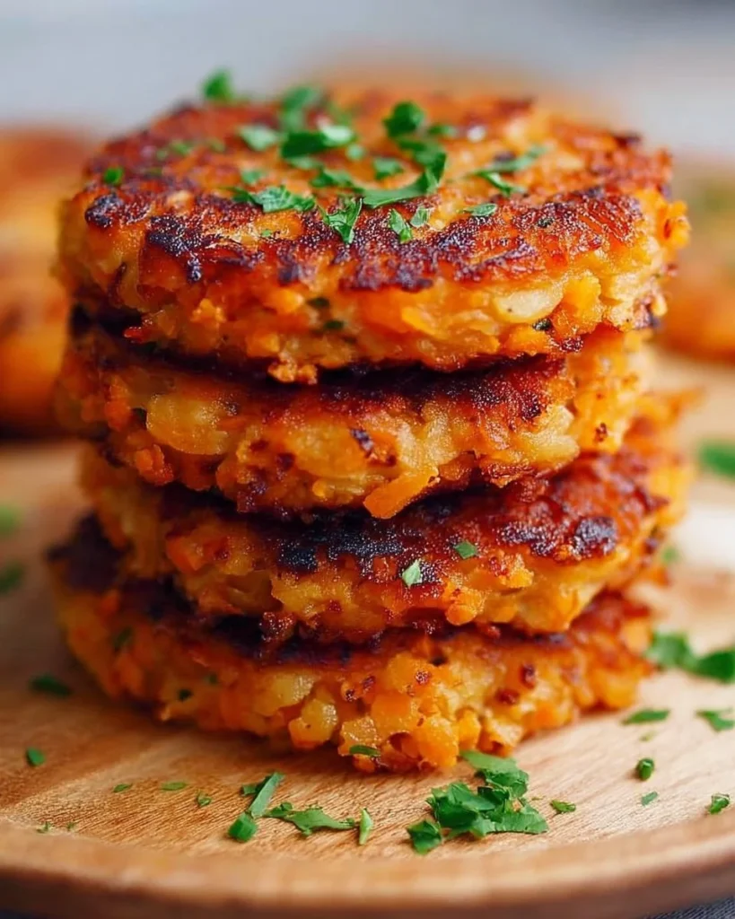 Healthy sweet potato hash browns served on a plate with garnishes