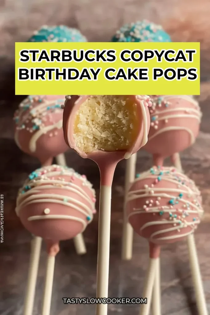 Delicious Starbucks Copycat Birthday Cake Pops on a festive table