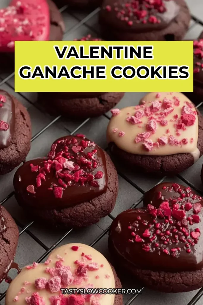 Delicious Valentine Ganache Cookies on a decorative plate