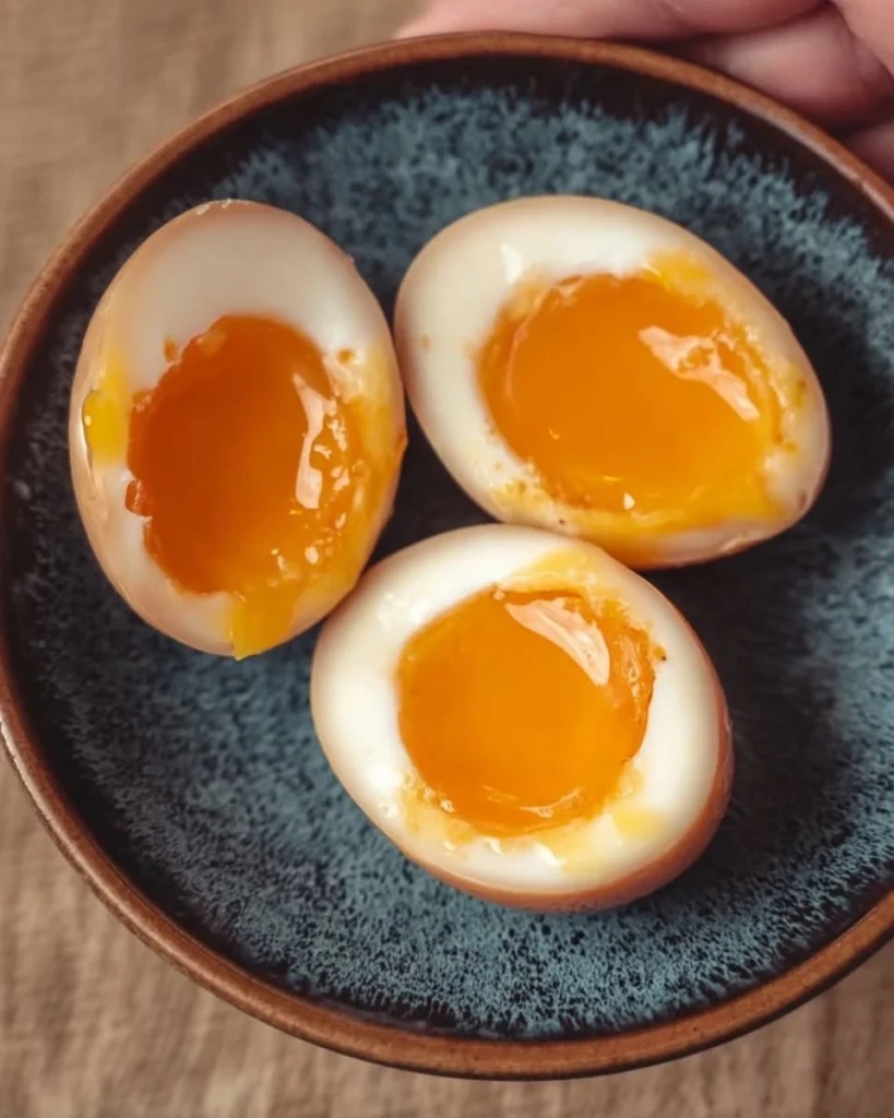 Delicious seasoned ramen eggs prepared for a perfect ramen bowl