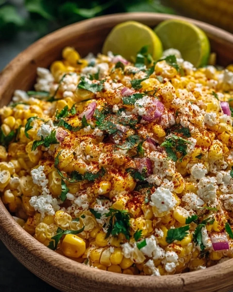 Delicious Mexican Street Corn Salad with fresh ingredients and vibrant flavors.