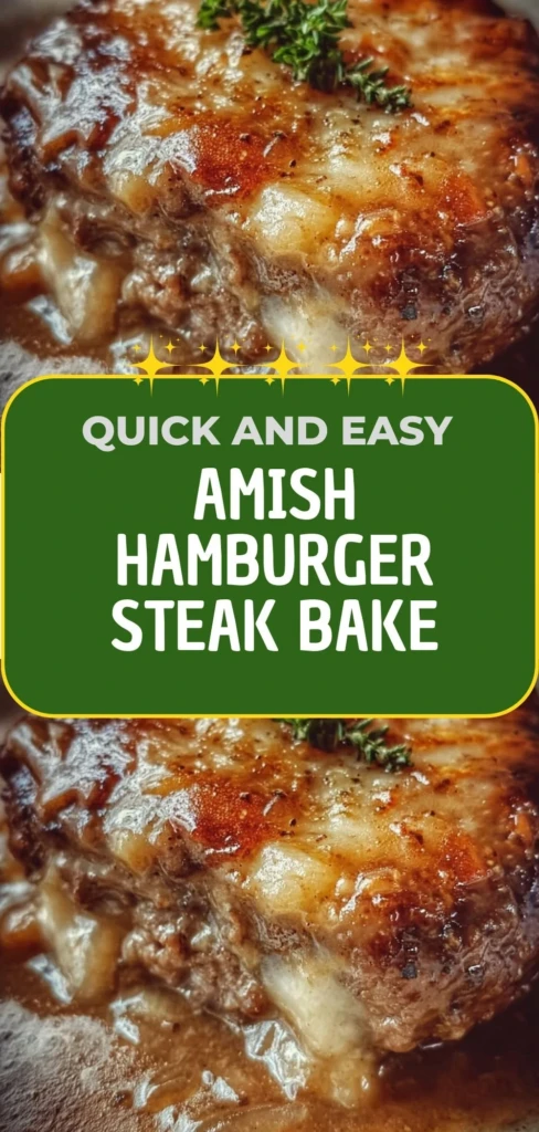 Delicious Amish Hamburger Steak Bake served with mashed potatoes.