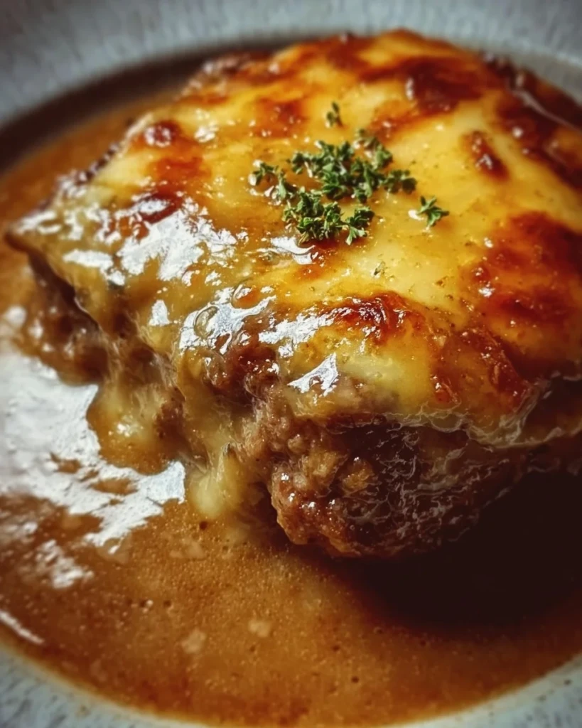 Amish Hamburger Steak Bake served with side dishes