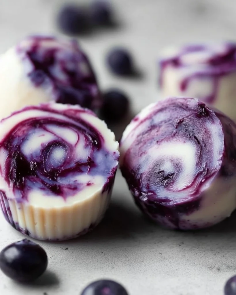 Blueberry Swirl Yogurt Bites - a healthy snack option