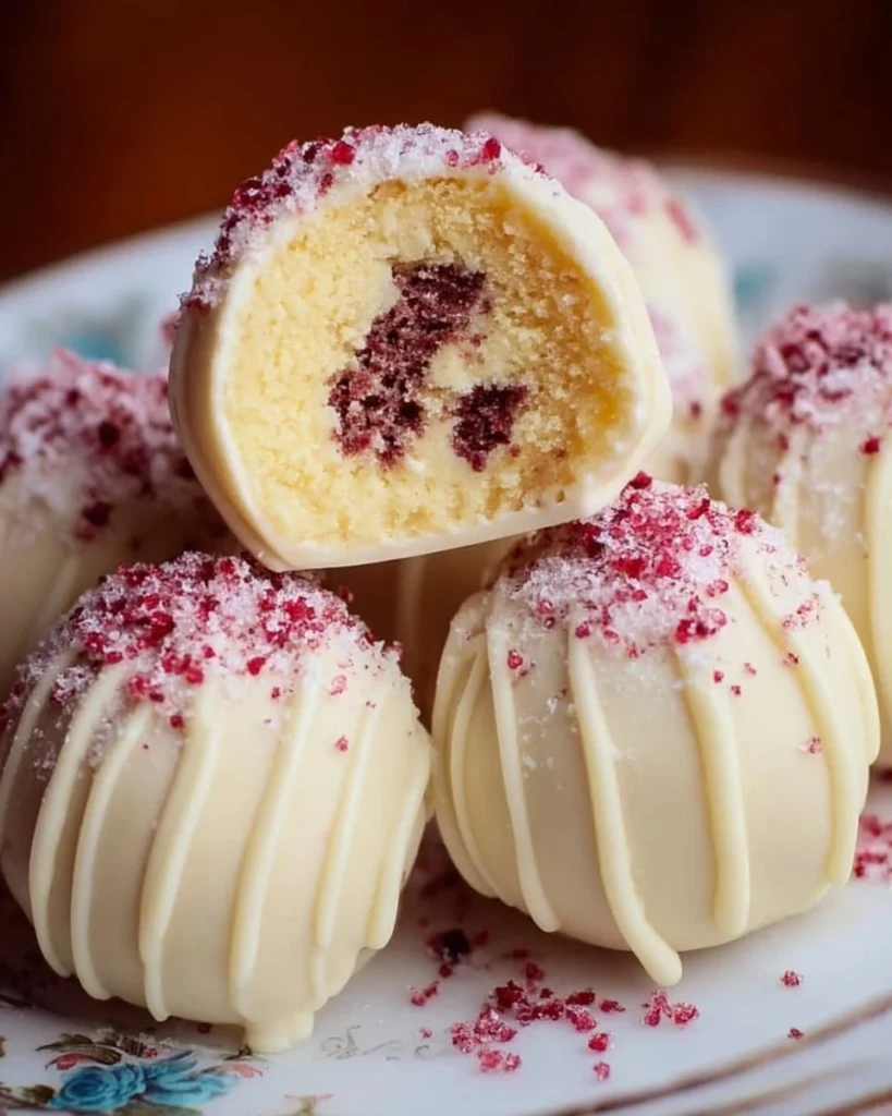 Delicious cheesecake truffles coated in chocolate and topped with graham cracker crumbs.