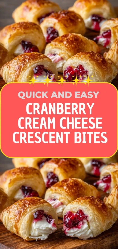 Delicious Cranberry Cream Cheese Crescent Bites served on a platter