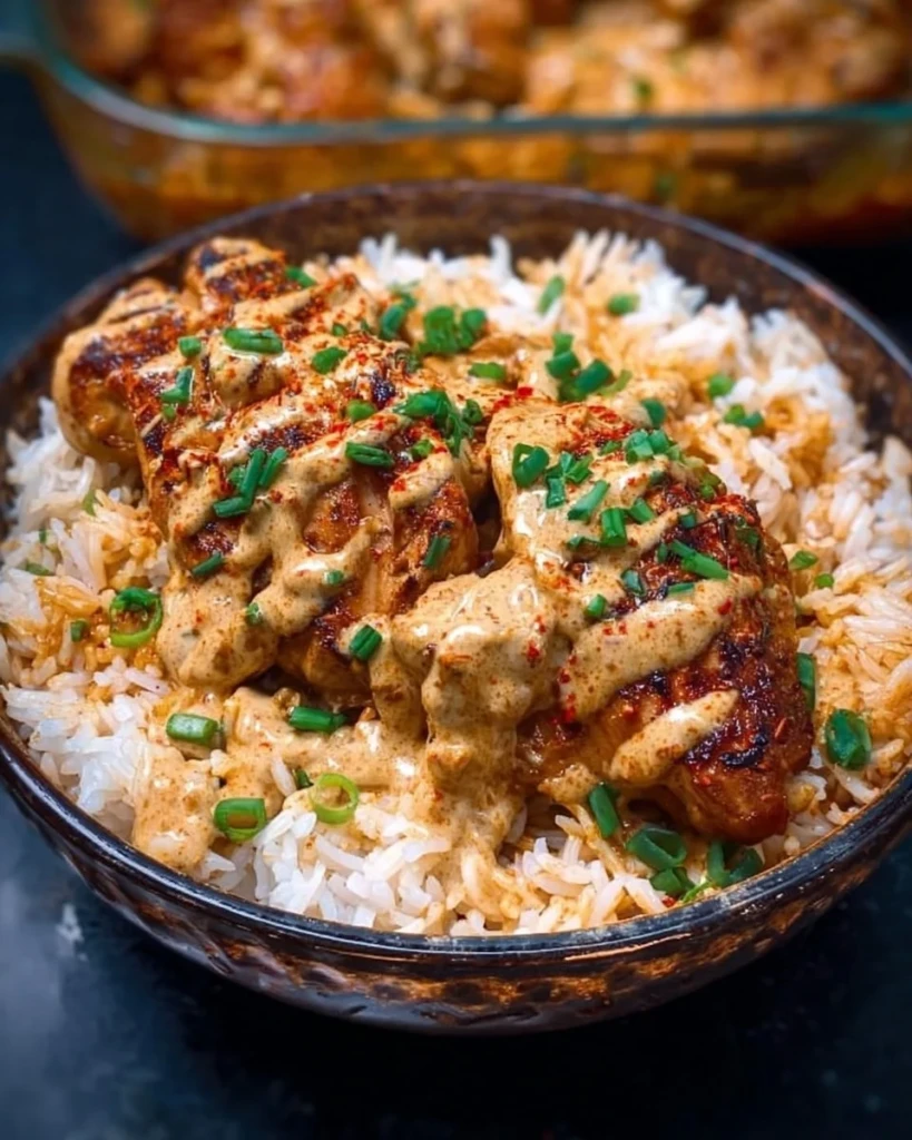 Creamy Cajun Chicken and Rice Bowls with vibrant spices and fresh ingredients