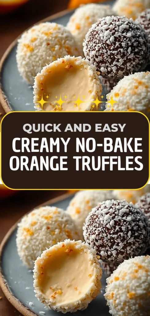 Delicious creamy no-bake orange truffles with a chocolate coating and orange zest.
