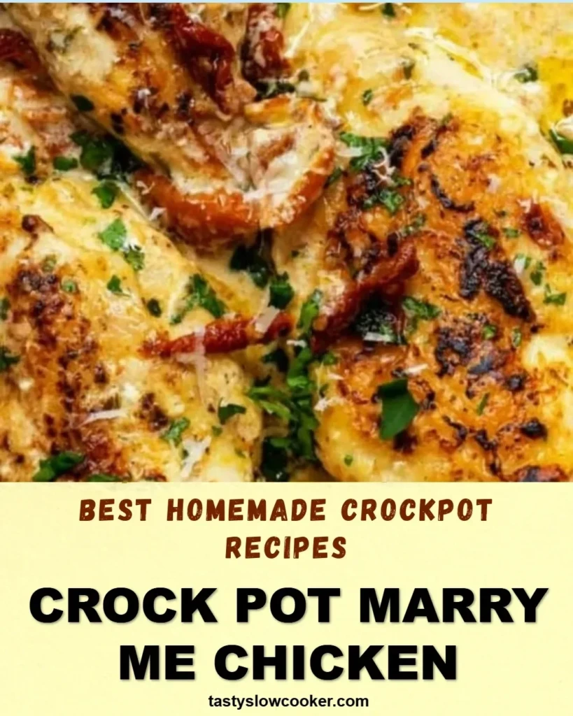 Crock Pot Marry Me Chicken served with creamy sauce and herbs