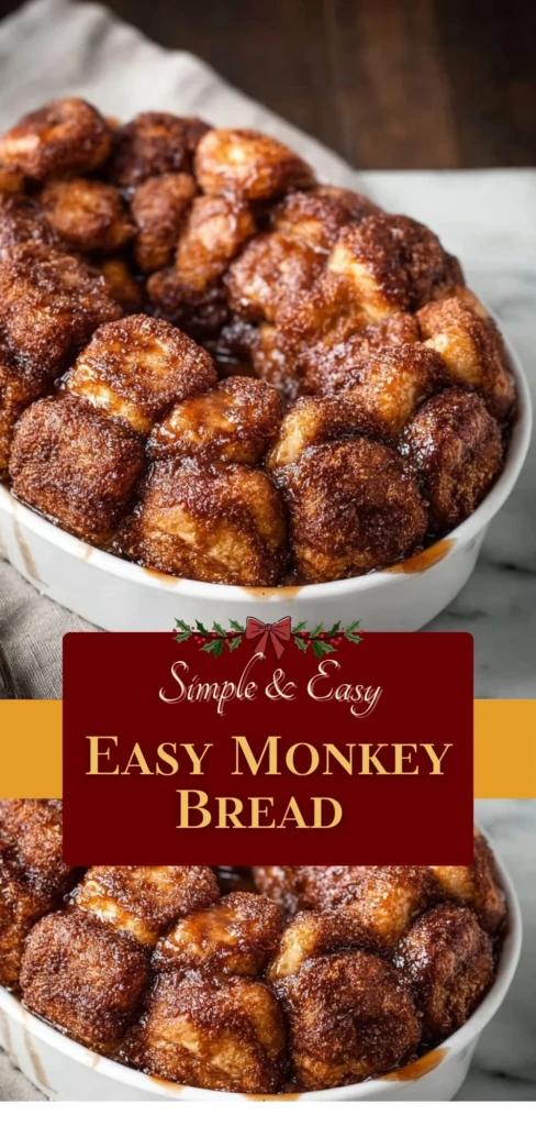 Delicious homemade easy monkey bread recipe with gooey caramel