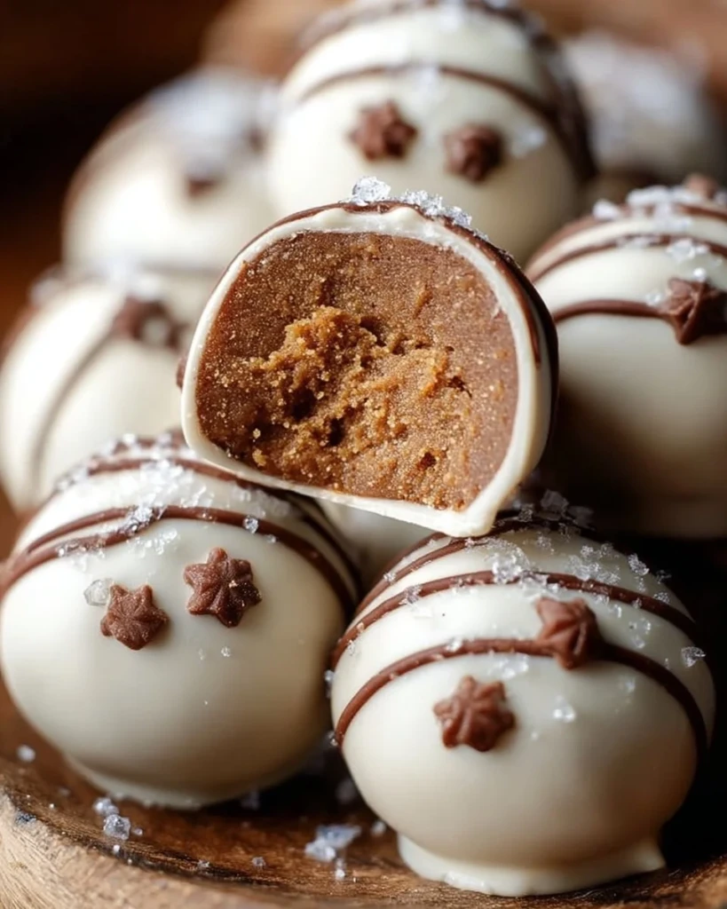 Delicious Gingerbread Oreo Truffles decorated for the holidays