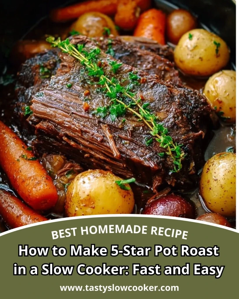 Delicious pot roast served with vegetables from a slow cooker