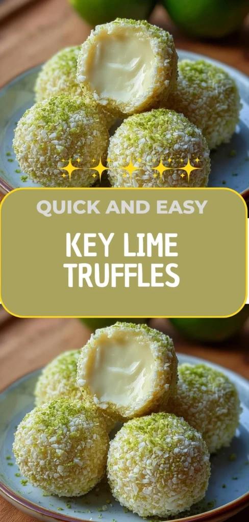 Delicious Key Lime Truffles arranged on a plate with fresh lime slices.