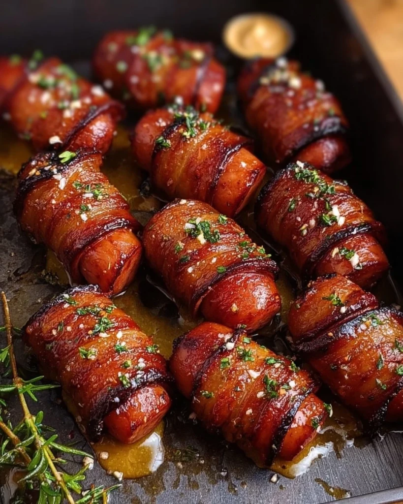 Delicious Mustard Hasselback Kielbasa Bites served on a platter
