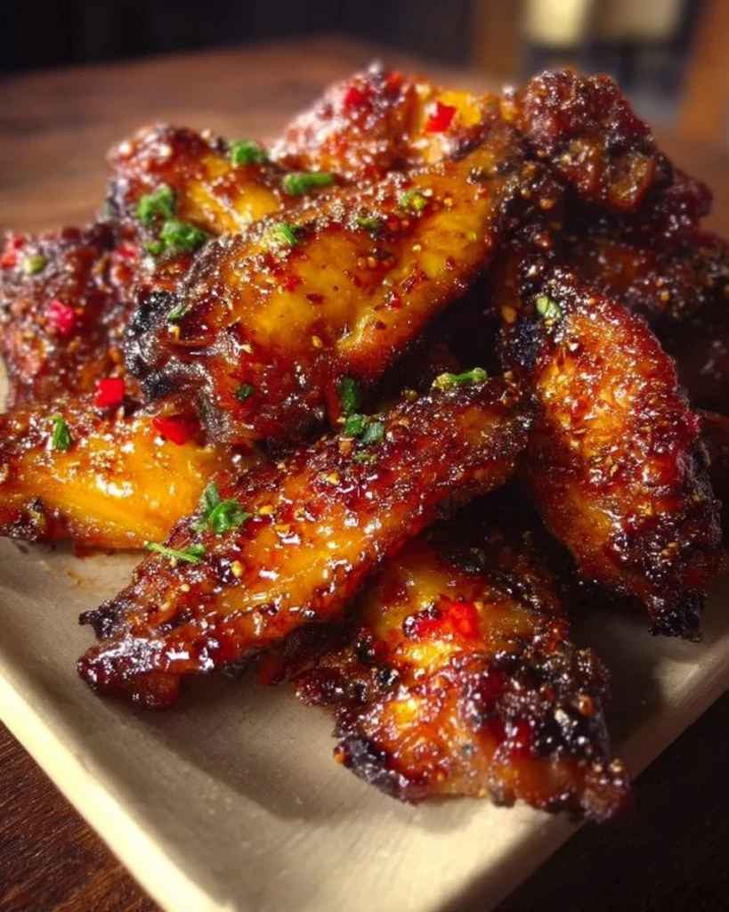 Pineapple Cowboy Candy Chicken Wings with a sweet and spicy glaze
