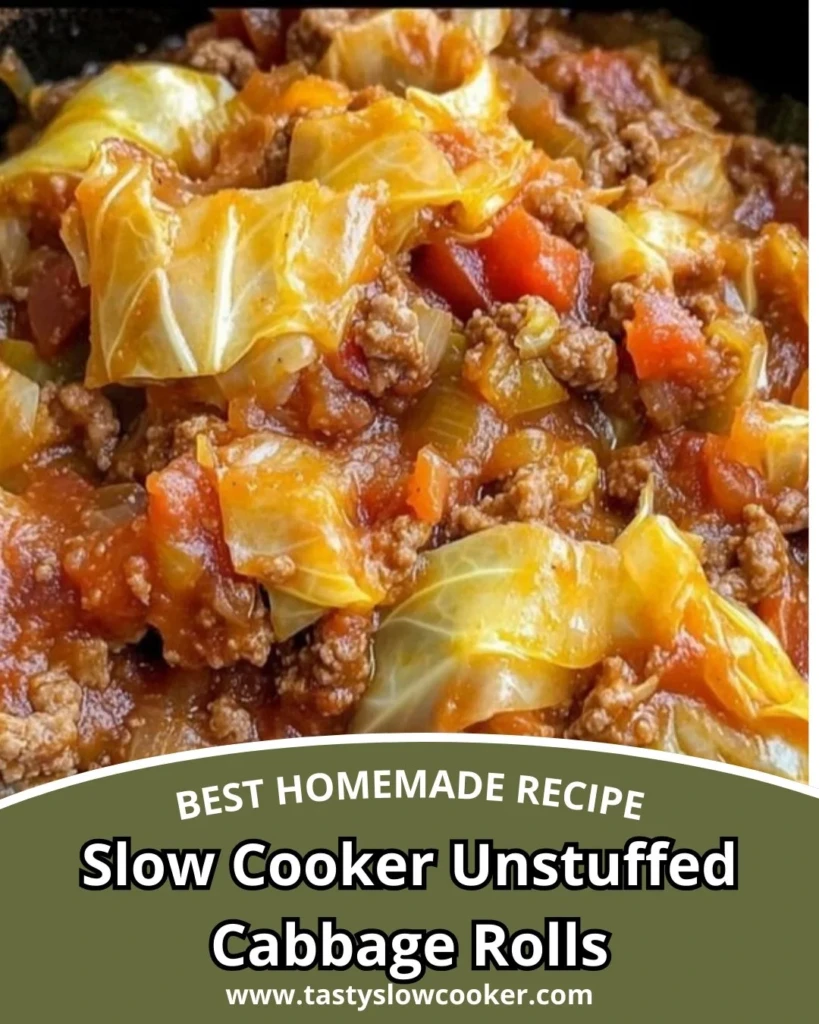 Delicious slow cooker unstuffed cabbage rolls served in a bowl