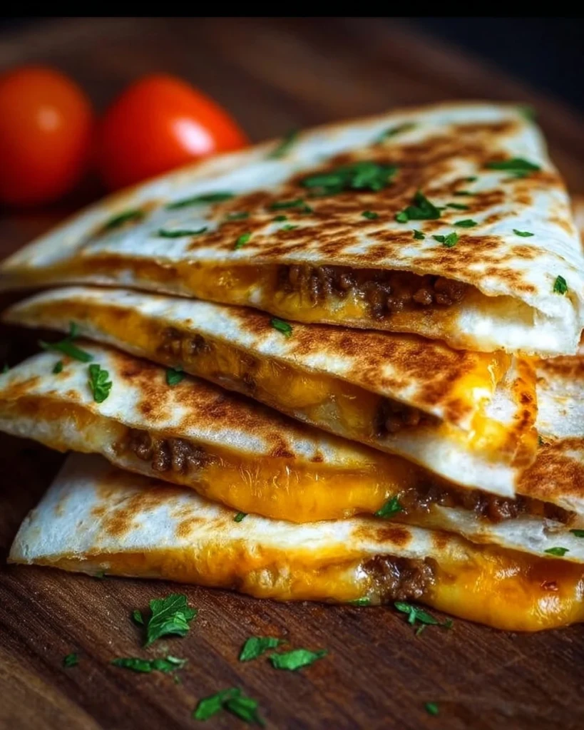 Delicious Smashburger Quesadillas with cheesy filling and fresh ingredients
