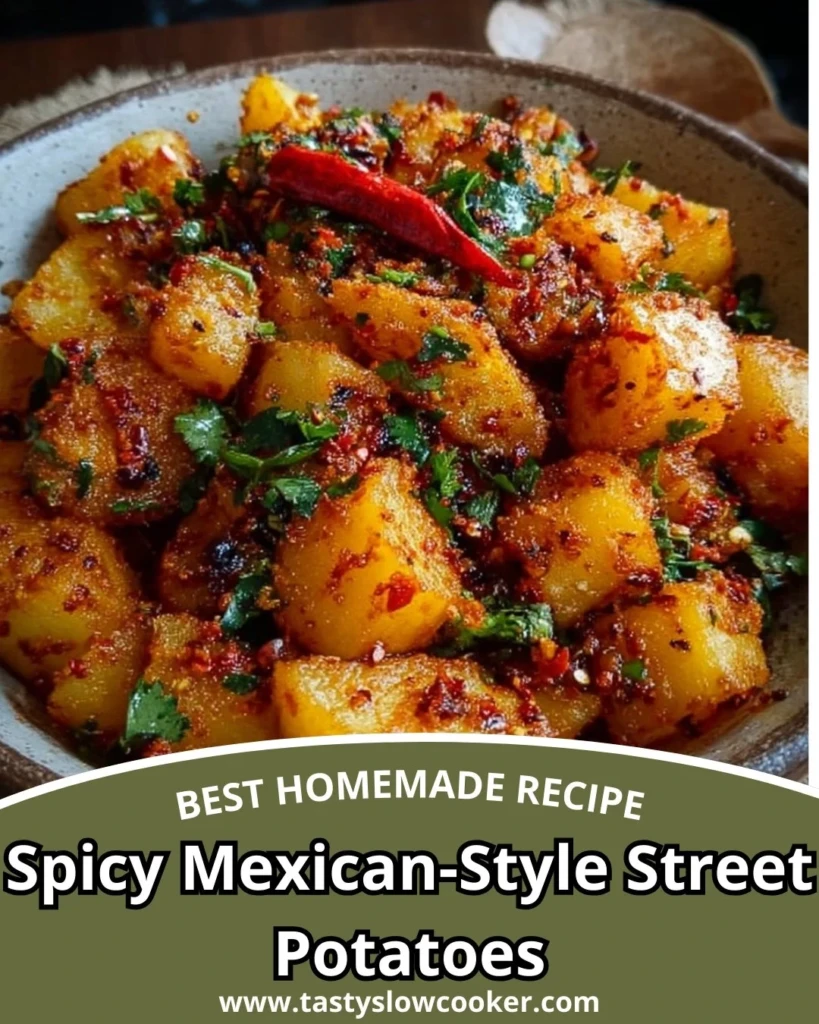 Delicious Spicy Mexican-Style Street Potatoes topped with fresh ingredients