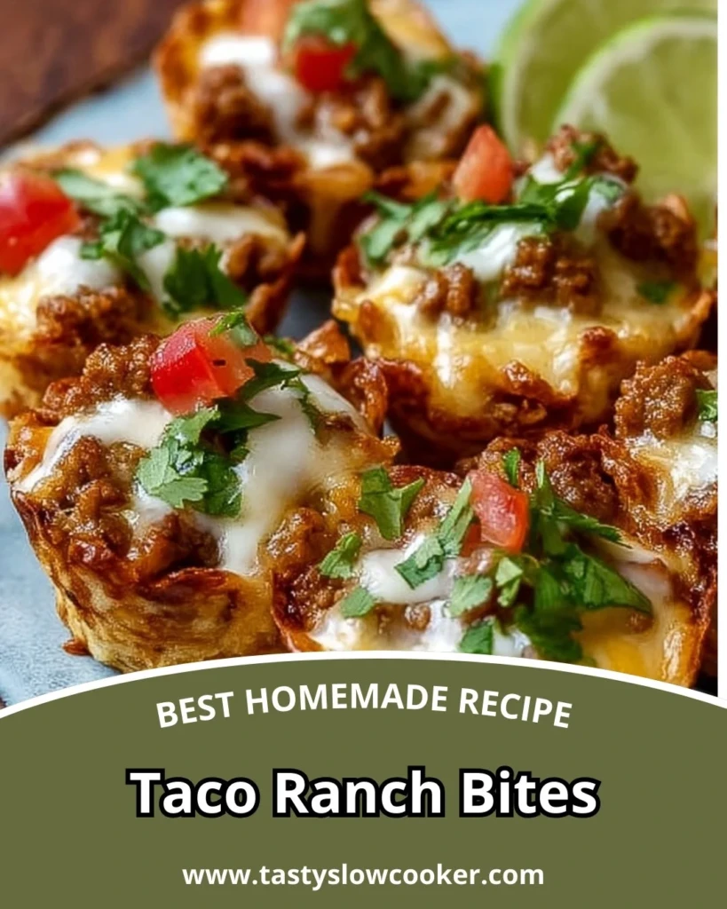 Plate of delicious Taco Ranch Bites ready to be served.