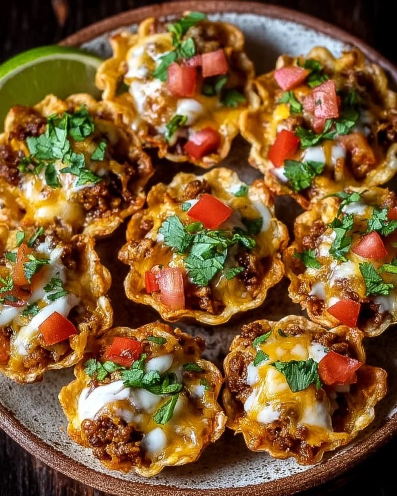 Plate of Taco Ranch Bites garnished with herbs and served with dipping sauce