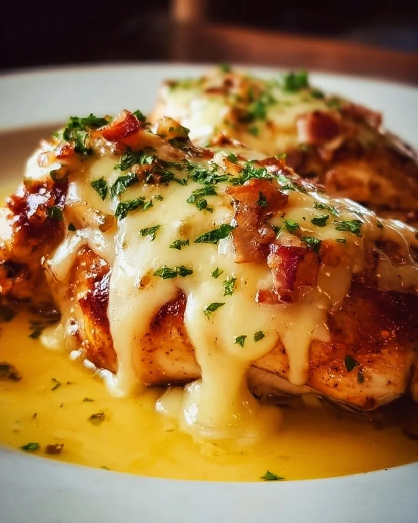 Texas Roadhouse Smothered Chicken with Jack Cheese on a plate
