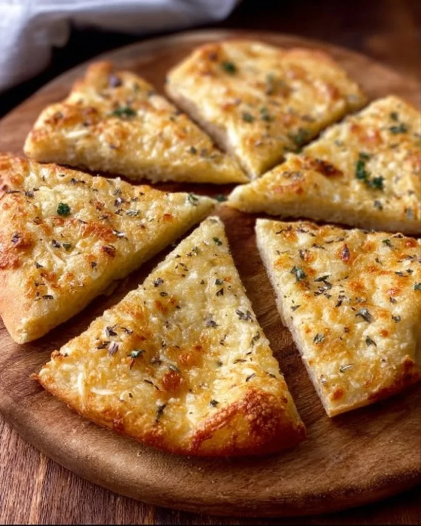 Air Fryer Cheesy Tortilla Garlic Bread with melted cheese and garlic flavor