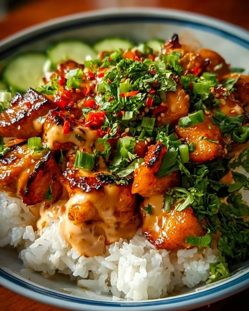 Delicious Bang Bang Chicken Bowl recipe for a flavorful meal.