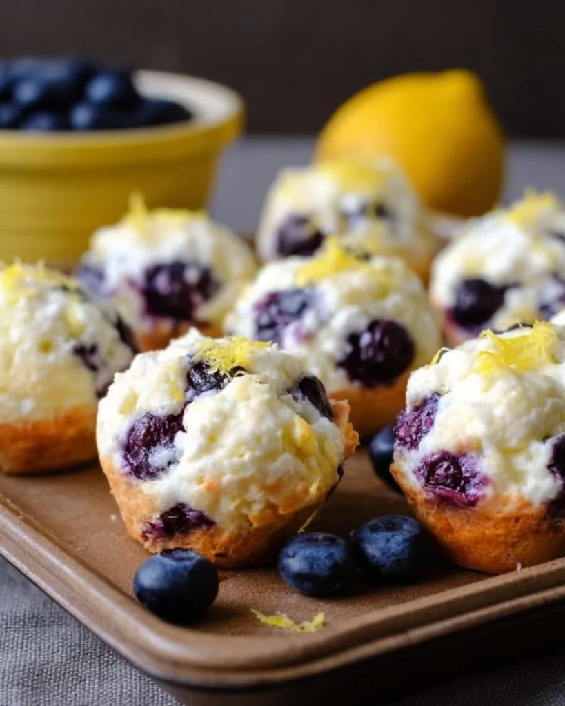 Blueberry and Lemon Zest Cottage Cheese Bites served on a plate