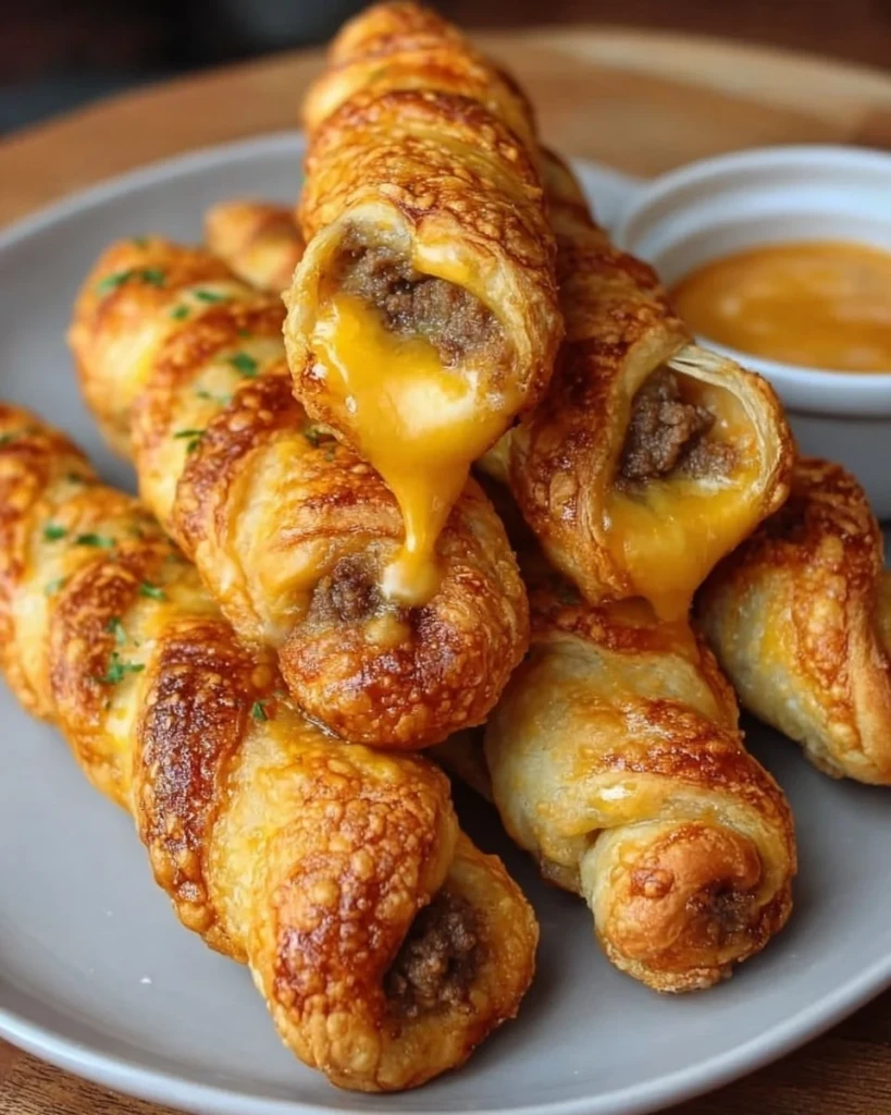Cheeseburger twists served on a plate, showcasing creative burger recipes.