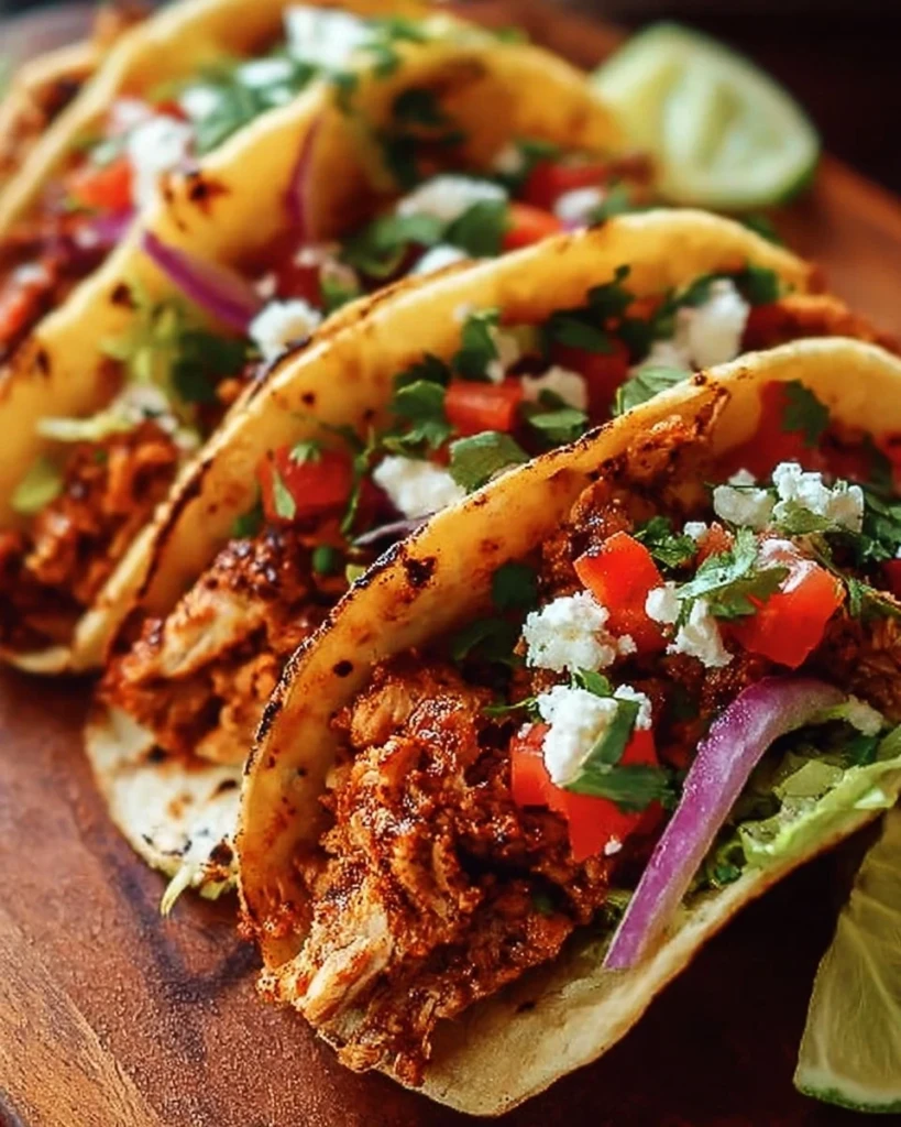 Delicious Chicken Street Tacos with fresh toppings and vibrant flavors
