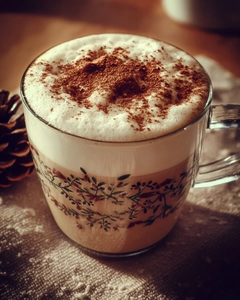 Festive Christmas Chai Latte with spices and whipped cream in a cozy setting