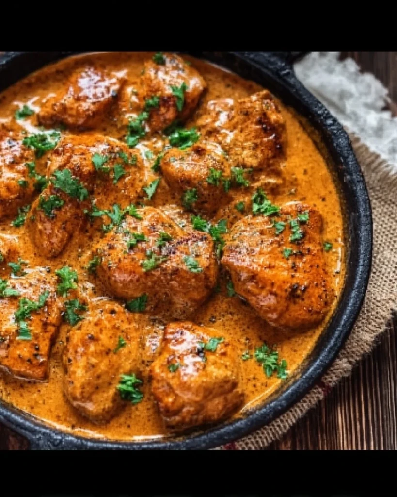 Cowboy Butter Chicken dish showcasing flavorful spices and creamy sauce.