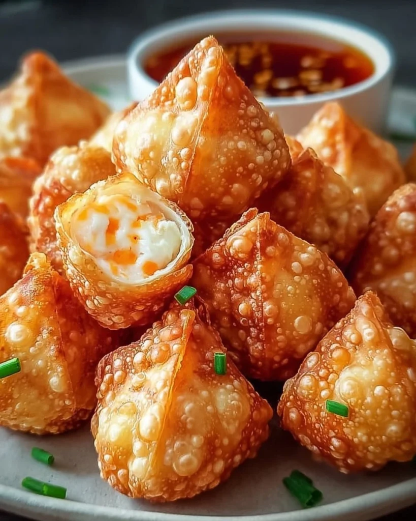 Crispy Crab Rangoon Bombs filled with creamy crab and cheese