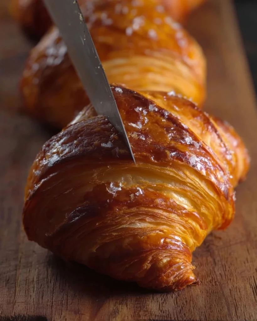 Delicious homemade croissants fresh out of the oven.