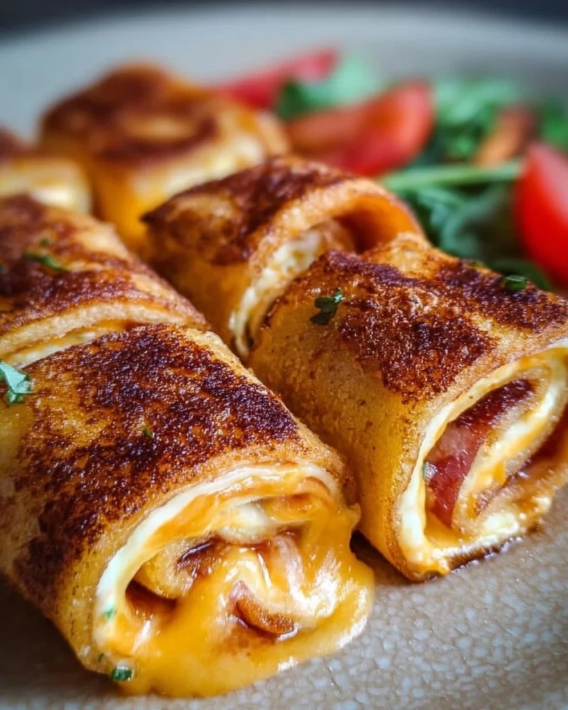 Delicious grilled cheese roll ups with melted cheese and crispy edges