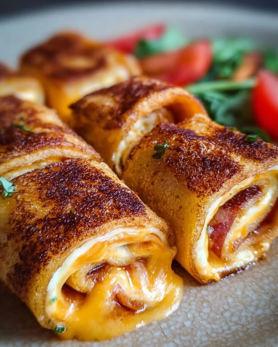 Delicious grilled cheese roll ups with melted cheese and crispy edges