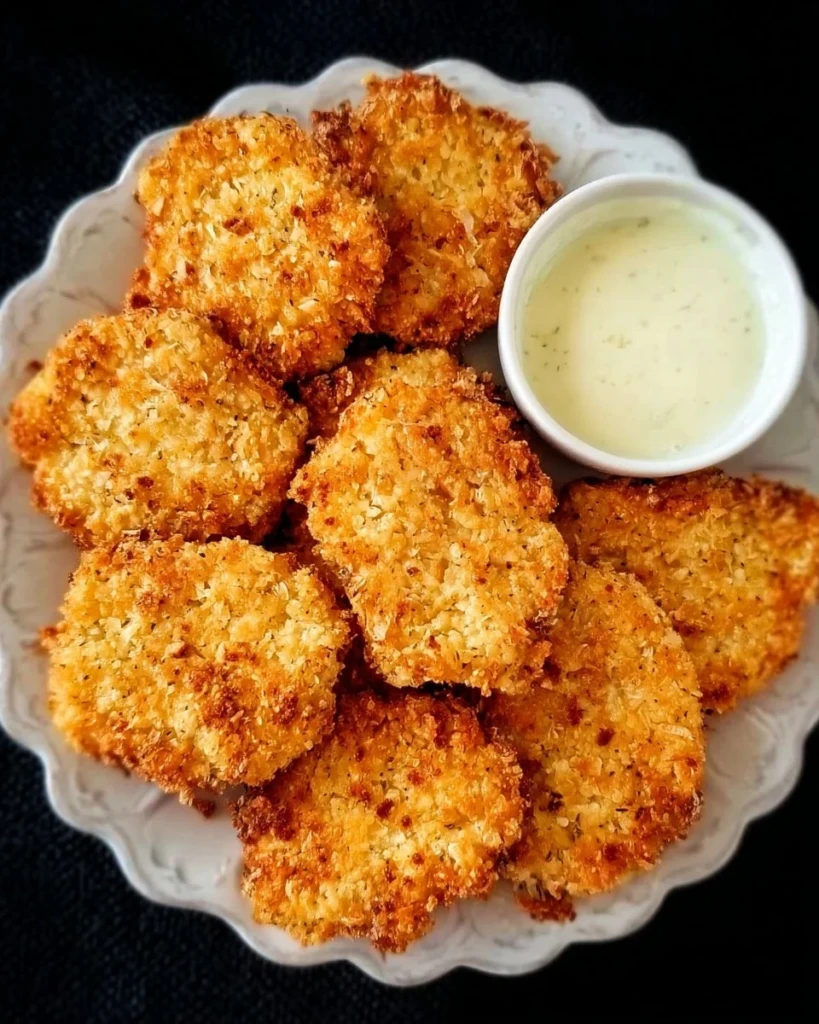 Homemade chicken nuggets with ground chicken served on a plate