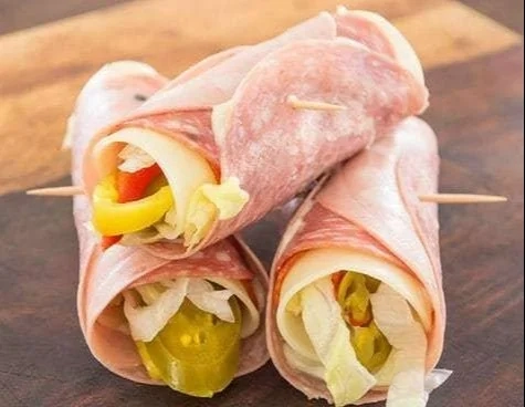 Grain-free Italian Sub Roll-Up with fresh ingredients and vibrant colors