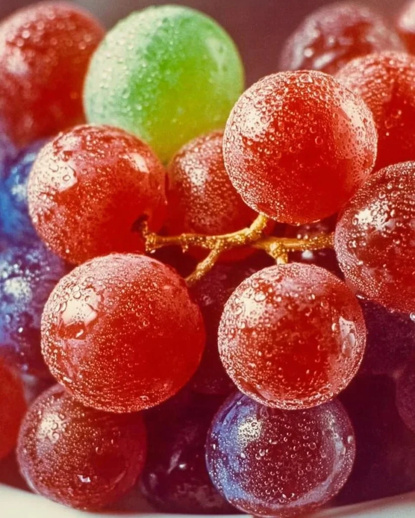 Colorful Kool Aid Grapes snack in a bowl, perfect for parties and gatherings.