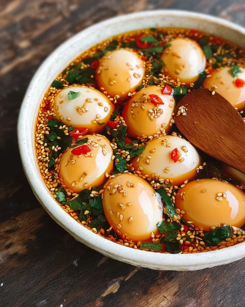 Delicious Korean marinated eggs, a perfect snack or side dish for any meal.