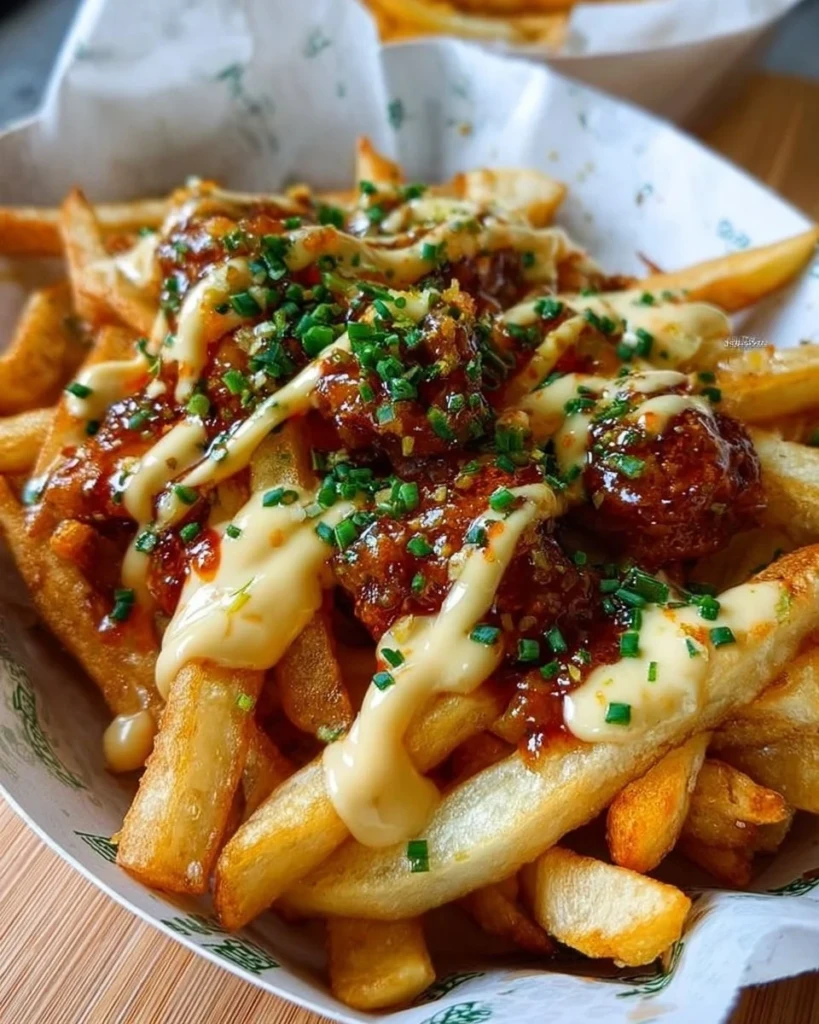 Plate of Louisiana Voodoo Fries inspired by Wingstop recipe