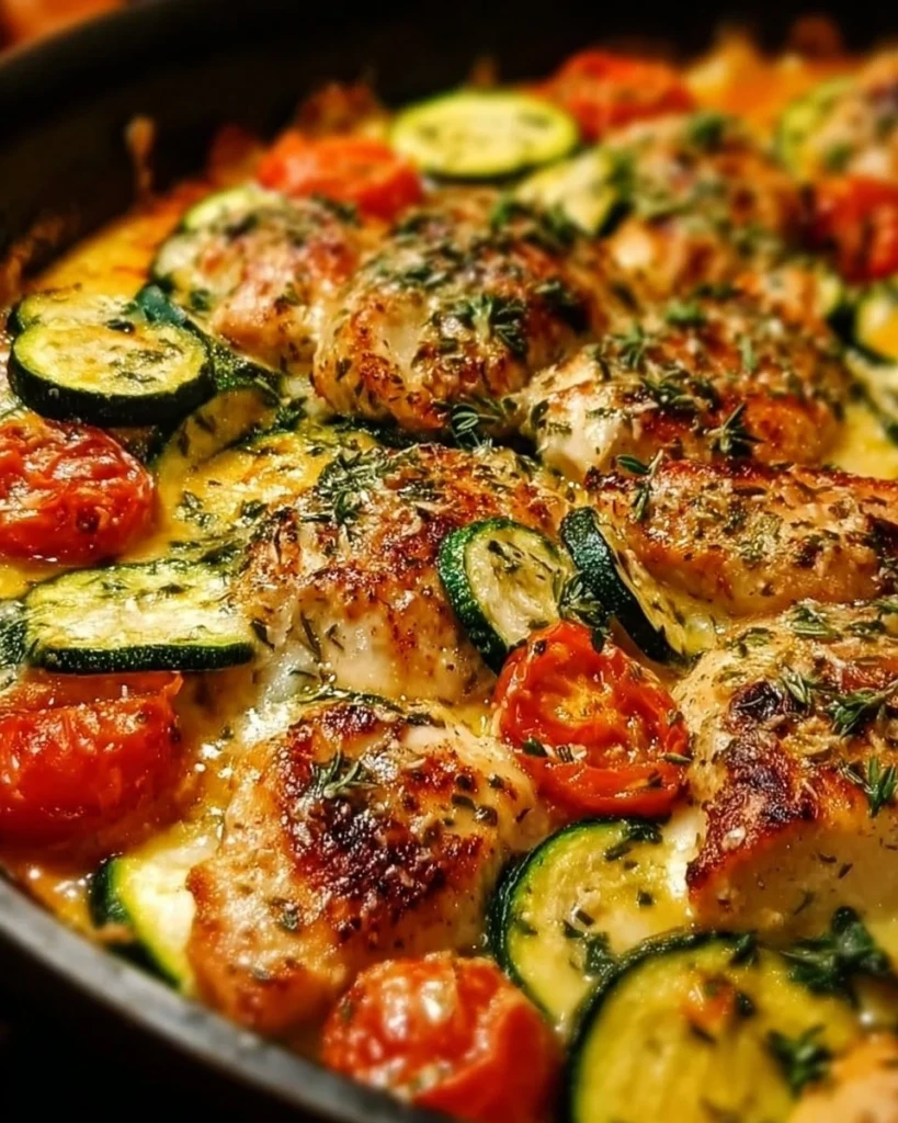 Mediterranean Chicken Zucchini Bake - Healthy and Flavor-Packed Dinner Idea