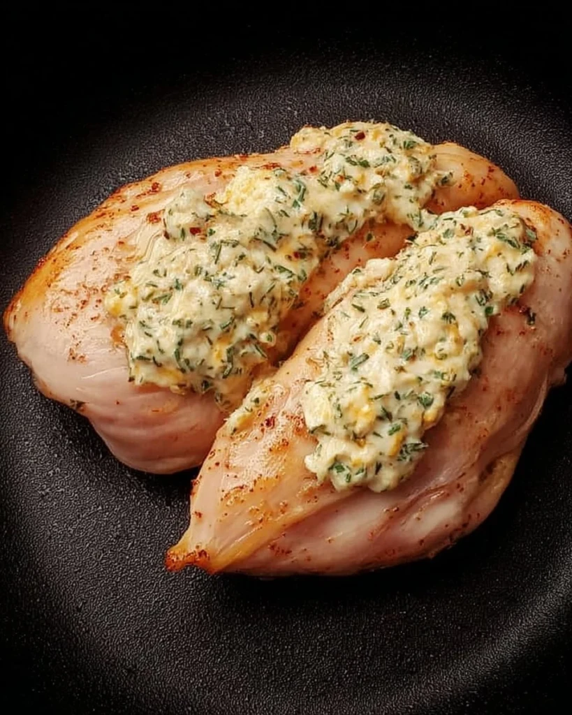 Melt in Your Mouth Chicken Breast served on a plate with garnish