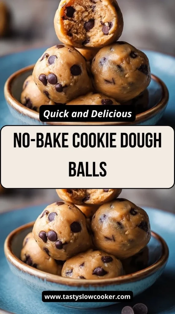 Delicious no-bake cookie dough balls with chocolate chips