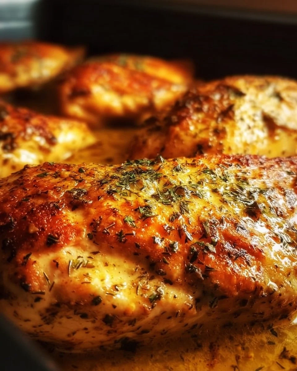 Juicy oven baked chicken breast served with fresh vegetables