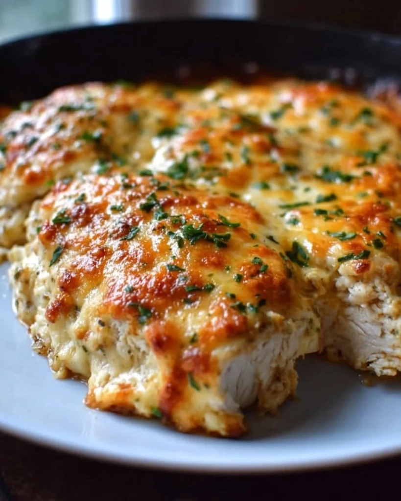 4-Ingredient Ranch Chicken Bake served on a plate
