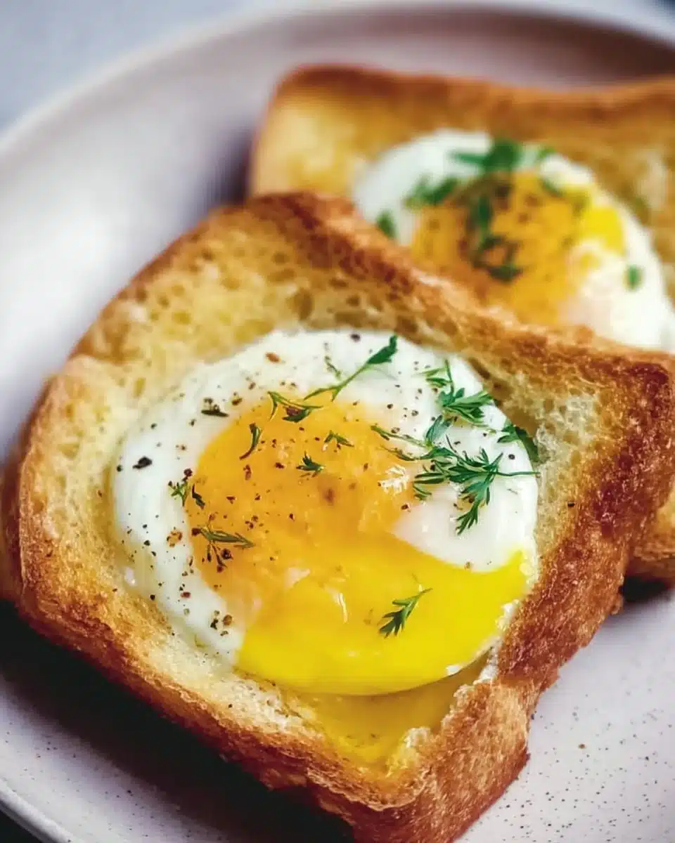Delicious Air Fryer Egg Toast served on a plate.