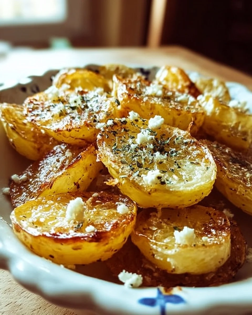 Authentic Greek potatoes served crispy with lemon and herbs.