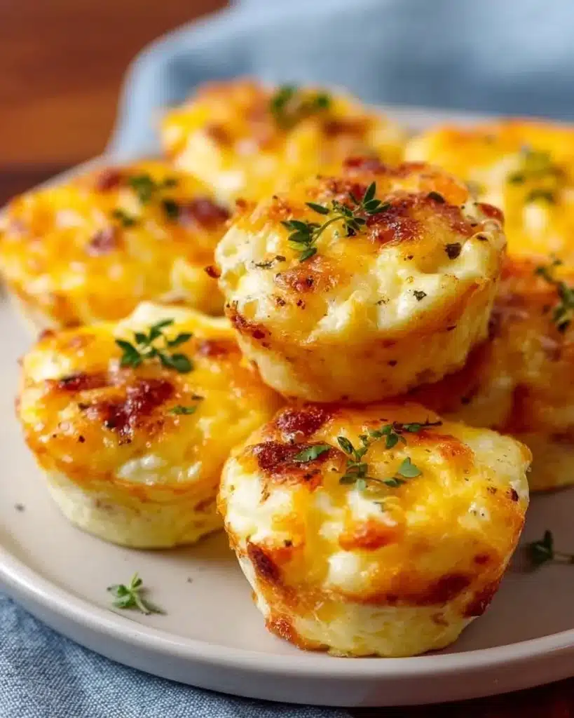 Cheesy muffin tin cottage cheese egg bites for a healthy breakfast.